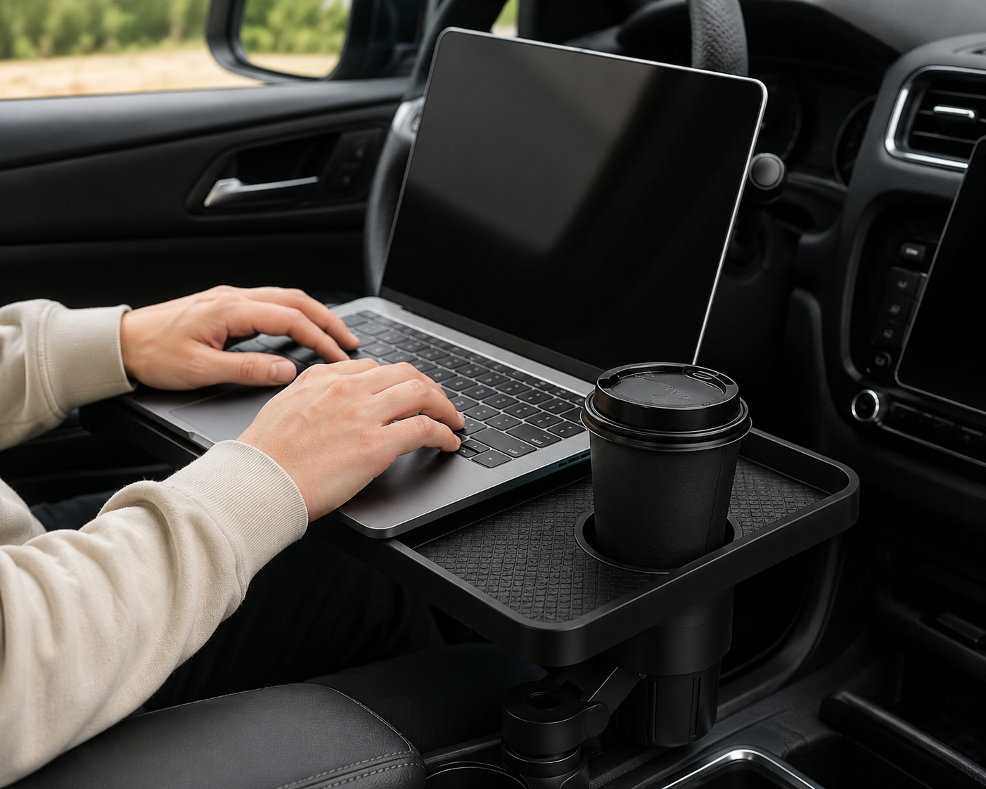 360° Adjustable Car Cup Holder Tray